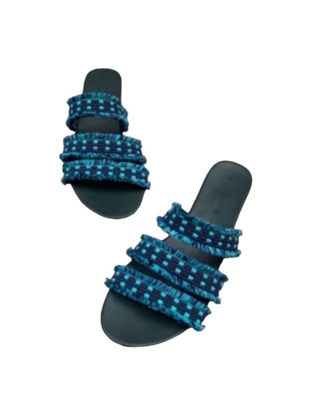 Rothy's Triple-Strap Fringe Slide  Boho Sandals Size 8